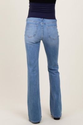 Maternity Light Blue Vintage Wash Flare Jeans