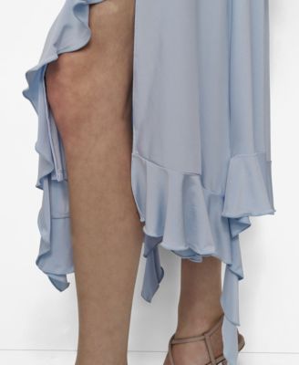 dkny light blue dress DKNY Women's Ruffled-Hem Midi Slip Dress