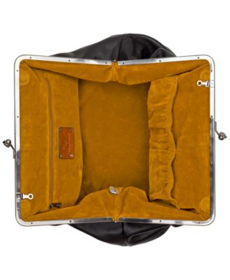 Serafina Extra-Large Leather Kisslock Bag