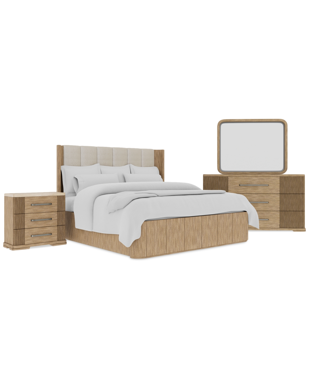 Macy's Frandlyn 3-pc. King Bedroom Set (storage Bed, Chest & Nightstand) In Brown