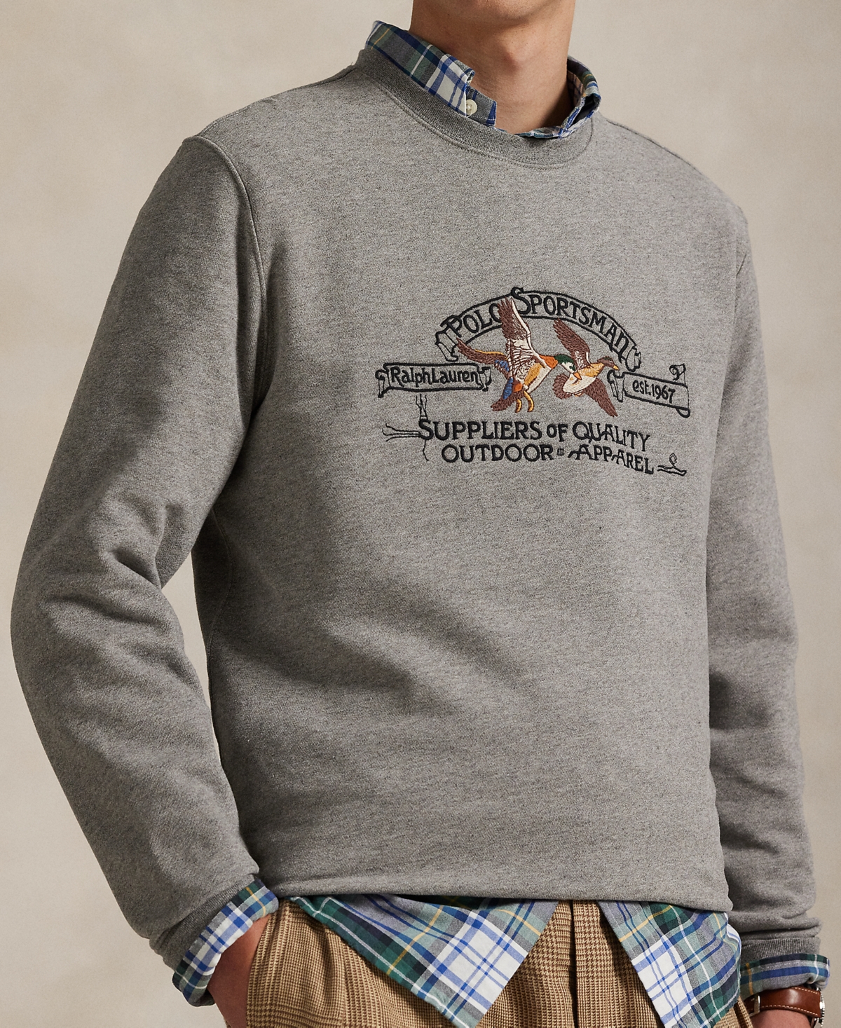 Polo Ralph Lauren Logo-embroidered Sweatshirt In Gray