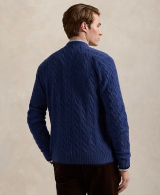 Men's Cable-Knit Wool-Cashmere Cardigan Sweater