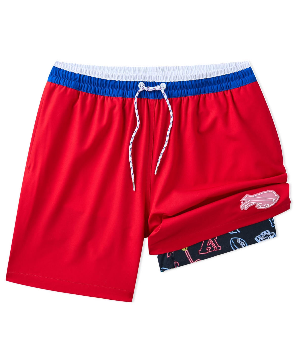 Men's 5.5" Red Buffalo Bills Lined Classic Swim Trunks - Red