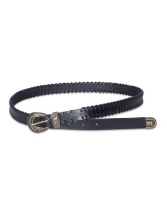 Women's Leather Laced Buckle Belt
