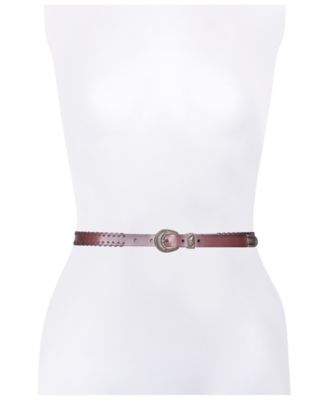 Women's Leather Laced Buckle Belt