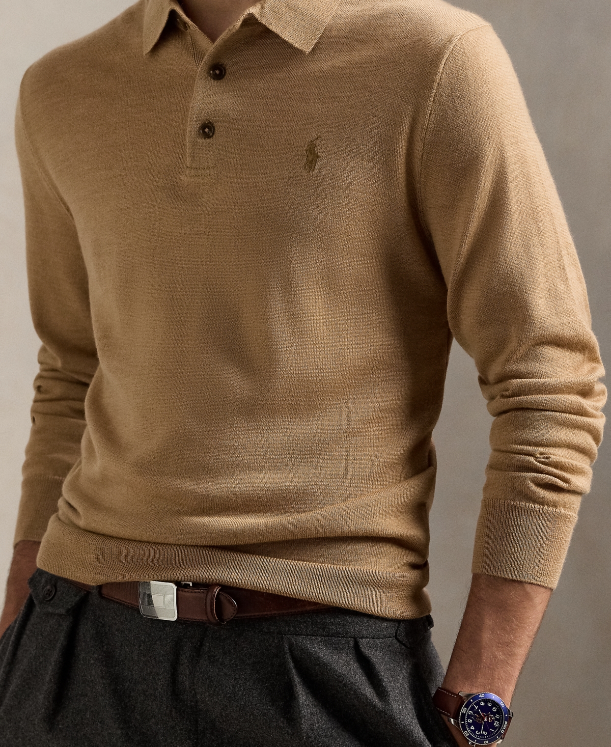 Polo Ralph Lauren Men's Wool Polo-Collar Sweater