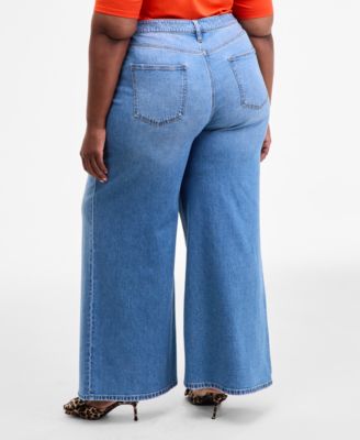 Trendy Plus Camden High-Rise Wide-Leg Jeans, Macy's Exclusive