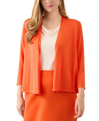 Kasper - Women's Solid Soft-Edge A-Line Cardigan Sweater