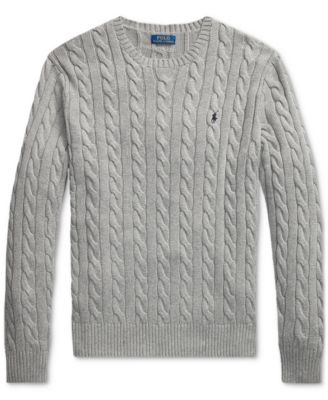 Men's Big & Tall Cable-Knit Cotton Sweater