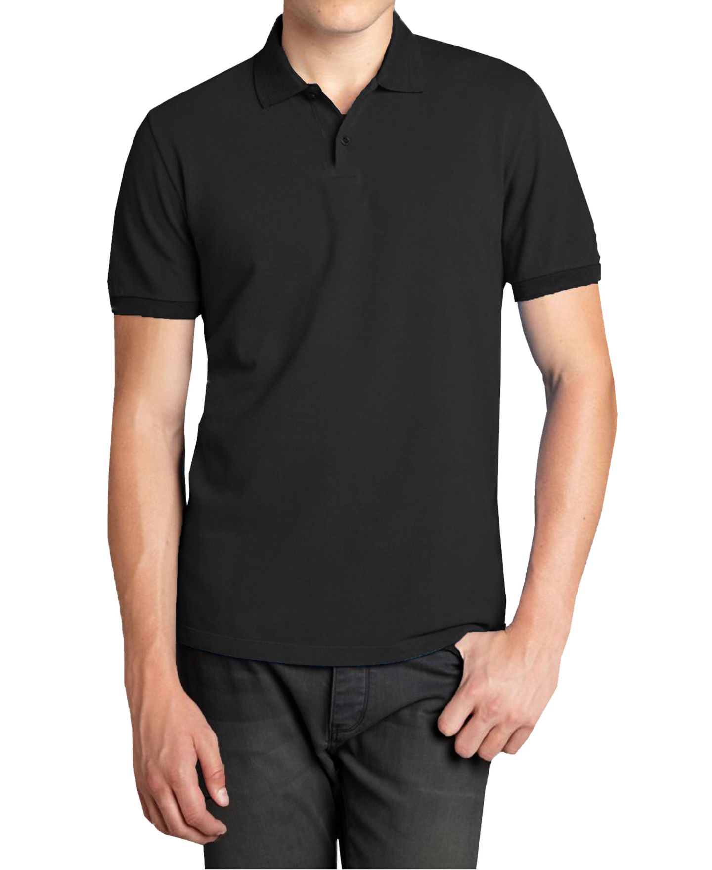 Мужское поло Galaxy By Harvic Polo Avenue Short Sleeve Pique Polo Shirt, цвет: Чёрный — фото 1