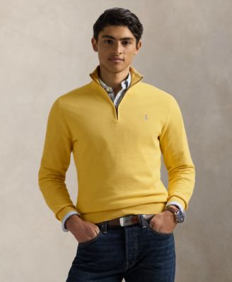 Polo Ralph Lauren - Men's Mesh-Knit Cotton Quarter-Zip Sweater