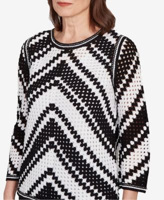 Women's Santa Barbara Chevron Crochet Bell Sleeve Top