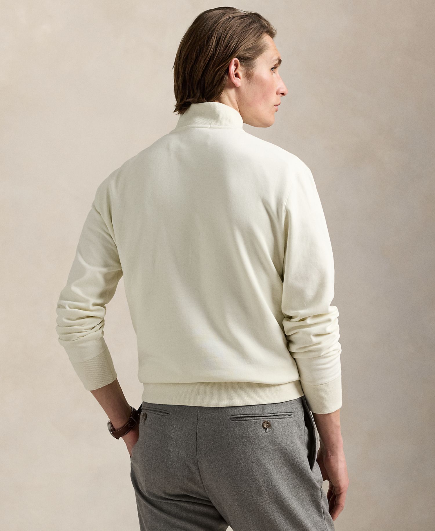 Men's Luxury Jersey Quarter-Zip Pullover Sweater