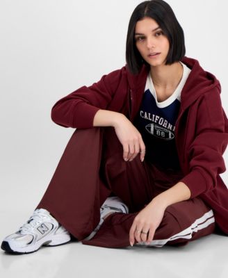 Juniors' Oversized Full-Zip Hoodie