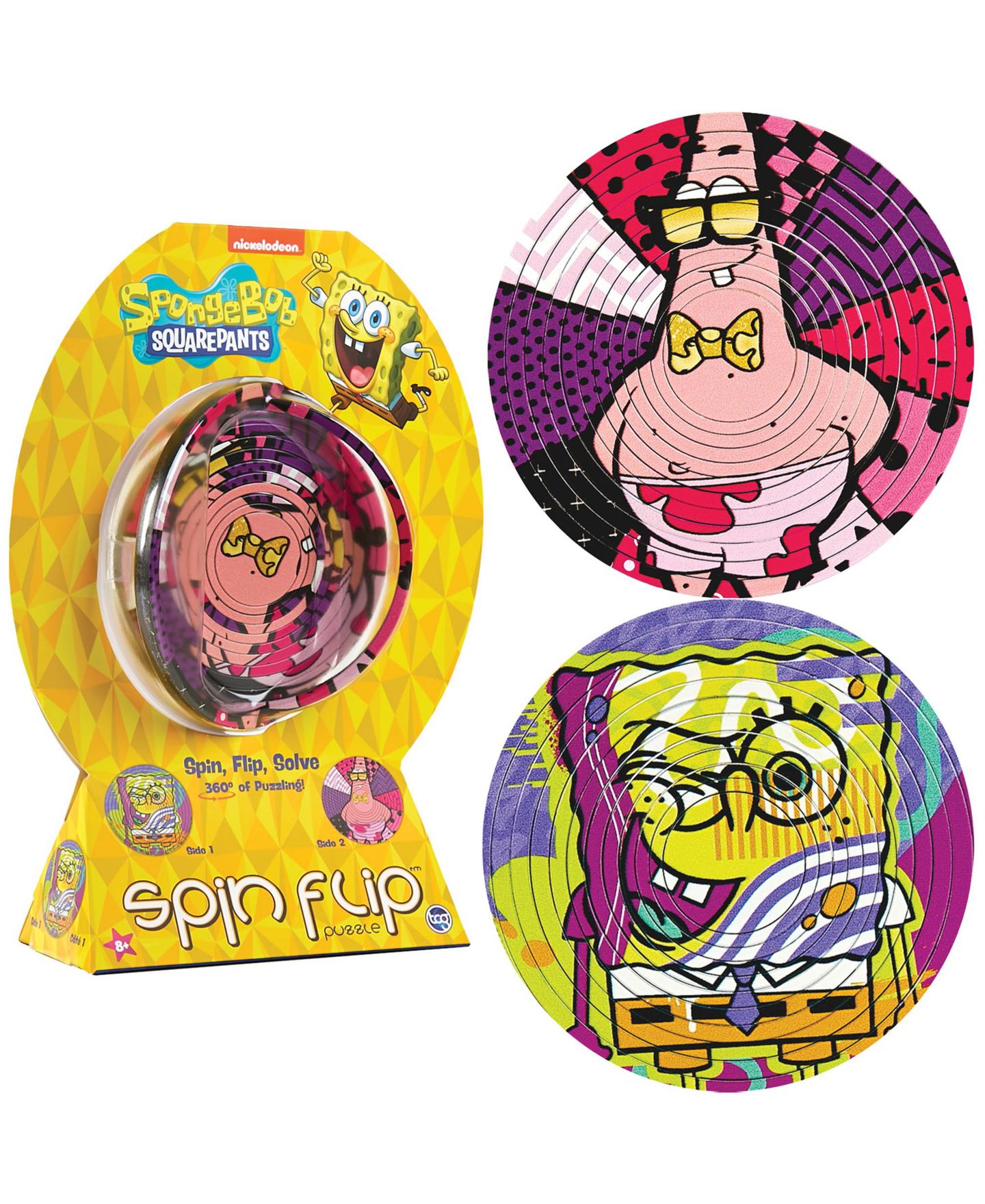 Детские игрушки Spinflip Spin Flip SpongeBob & Patrick Double-Sided 12-Ring Puzzle, Ages 8+ — фото 7