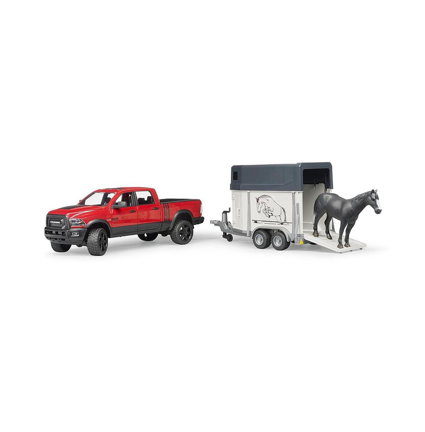 Детские игрушки Bruder 1:16 Power Wagon Ram 2500 Pickup with Horse Trailer and Horse, 3-Piece Set — фото 3