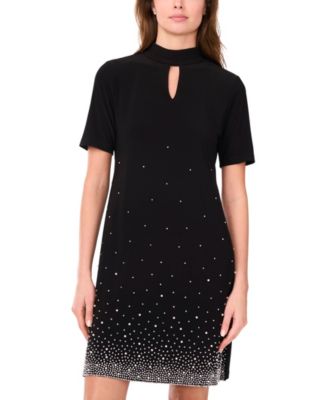 MSK - Women's Keyhole Short A-Line Dress