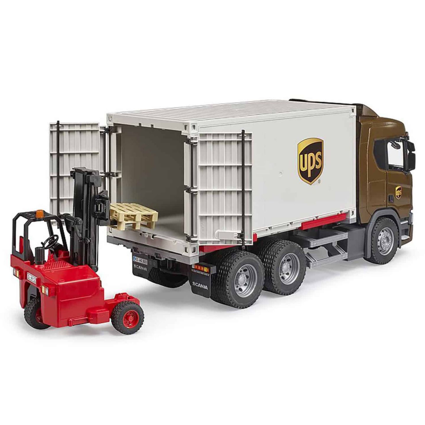 Детская игрушка Bruder 1:16 Scale UPS Logistics Super 560R with Forklift Toy Truck — фото 3