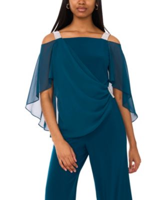 MSK - Side-Draped Cold-Shoulder Jumpsuit