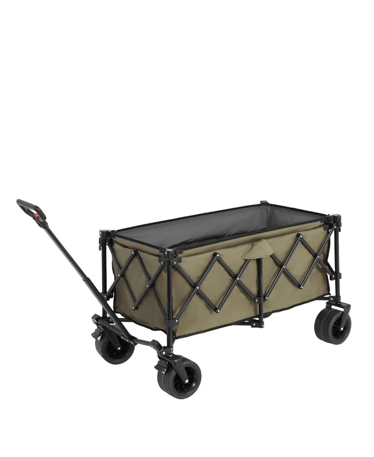 300L Folding Beach Wagon with Big Wheels - Blue