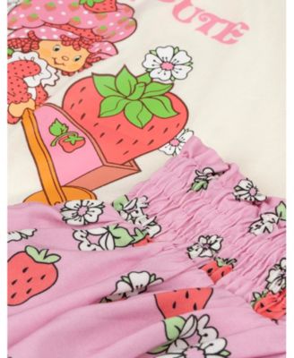 Toddler Girls Square Neck T-Shirt and Skirt Outfit Set