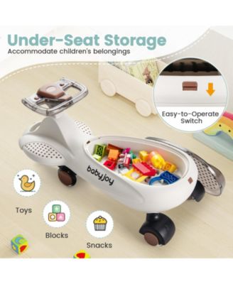 Wiggle Car with Hauling Rope Ride on Toy with Under-Seat Storage