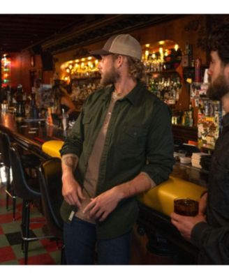 Men's Heavyweight Utility Stretch Long Sleeve Button Up Overshirt