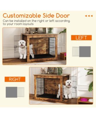 Slickblue Dog Crate Furniture with Cushion and Double Doors