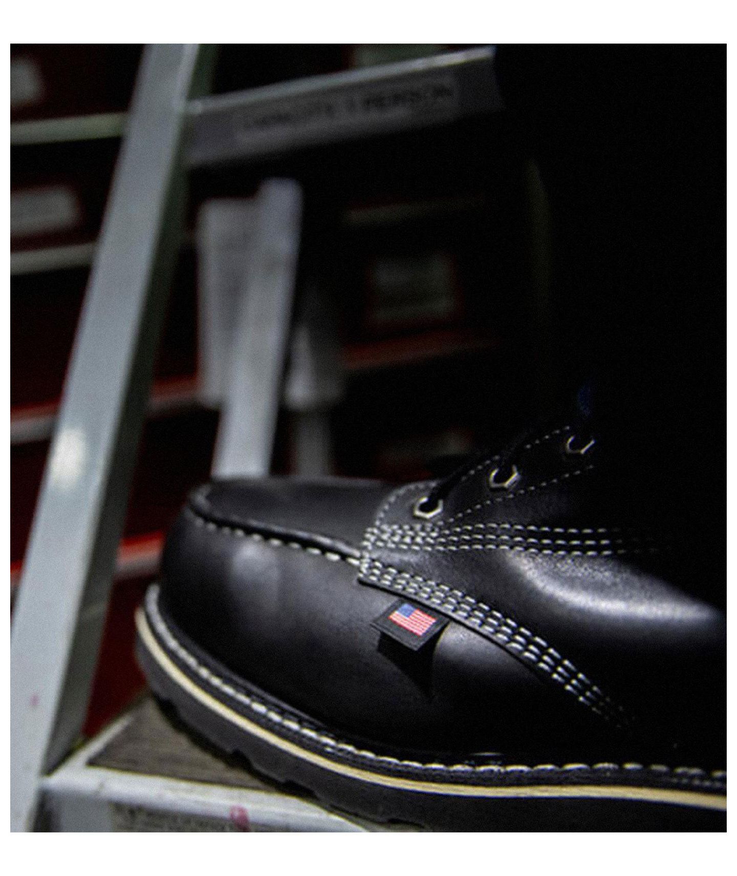 Мужские ботинки Thorogood American Heritage Midnight 6" Black Moc Toe Work Boots for Men, цвет: Чёрный — фото 5