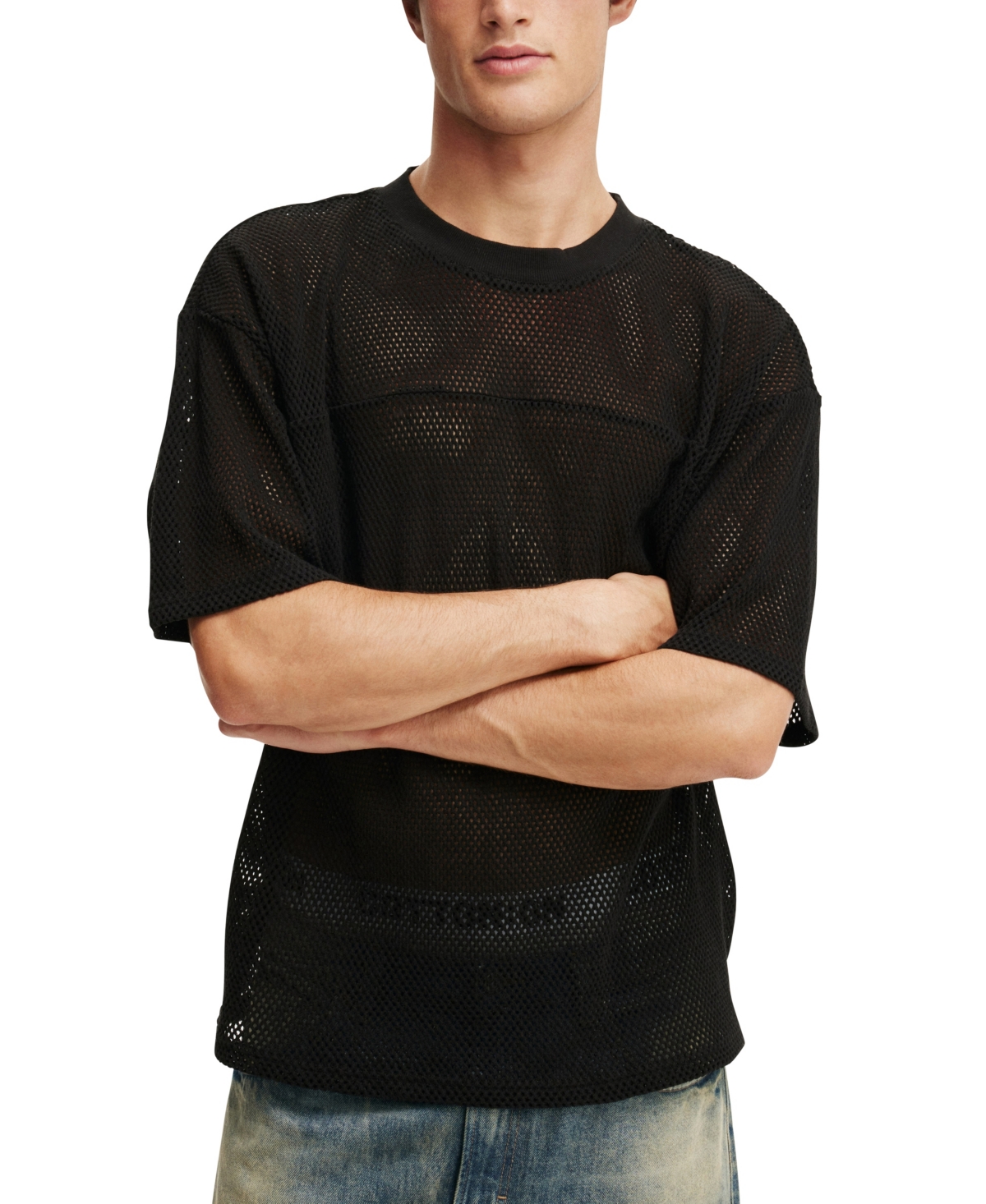 Shop Cotton On Men's Cropped Fit Knitted T-shirt