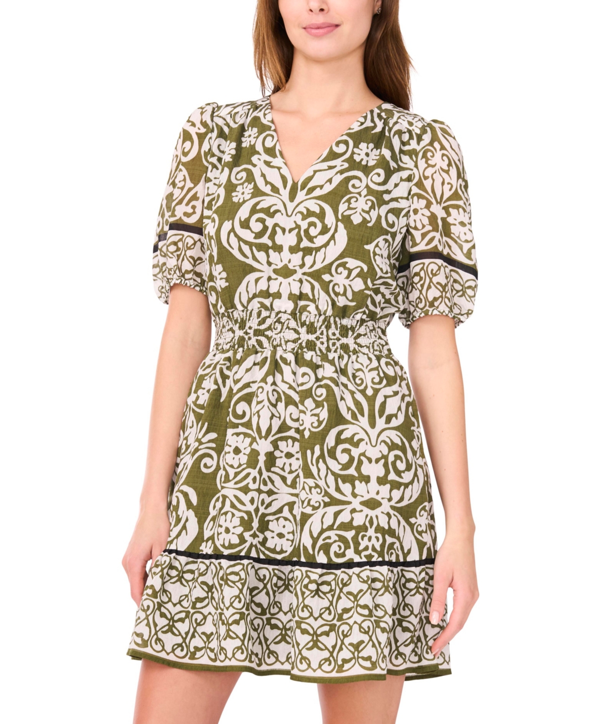 Msk Women's Short-sleeve V-neck A-line Dress