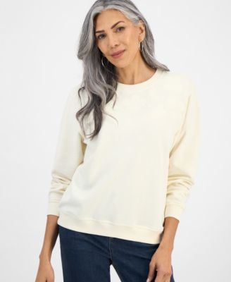 Petite Embroidered Crewneck Sweatshirt, Exclusively at Macy's