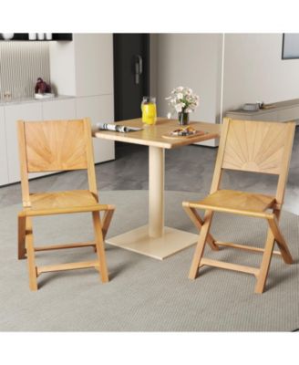 2 Pieces Folding Patio Chairs with Inclined Backrest