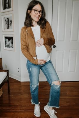 Maternity Blue Frayed Wide Leg Cropped Jeans