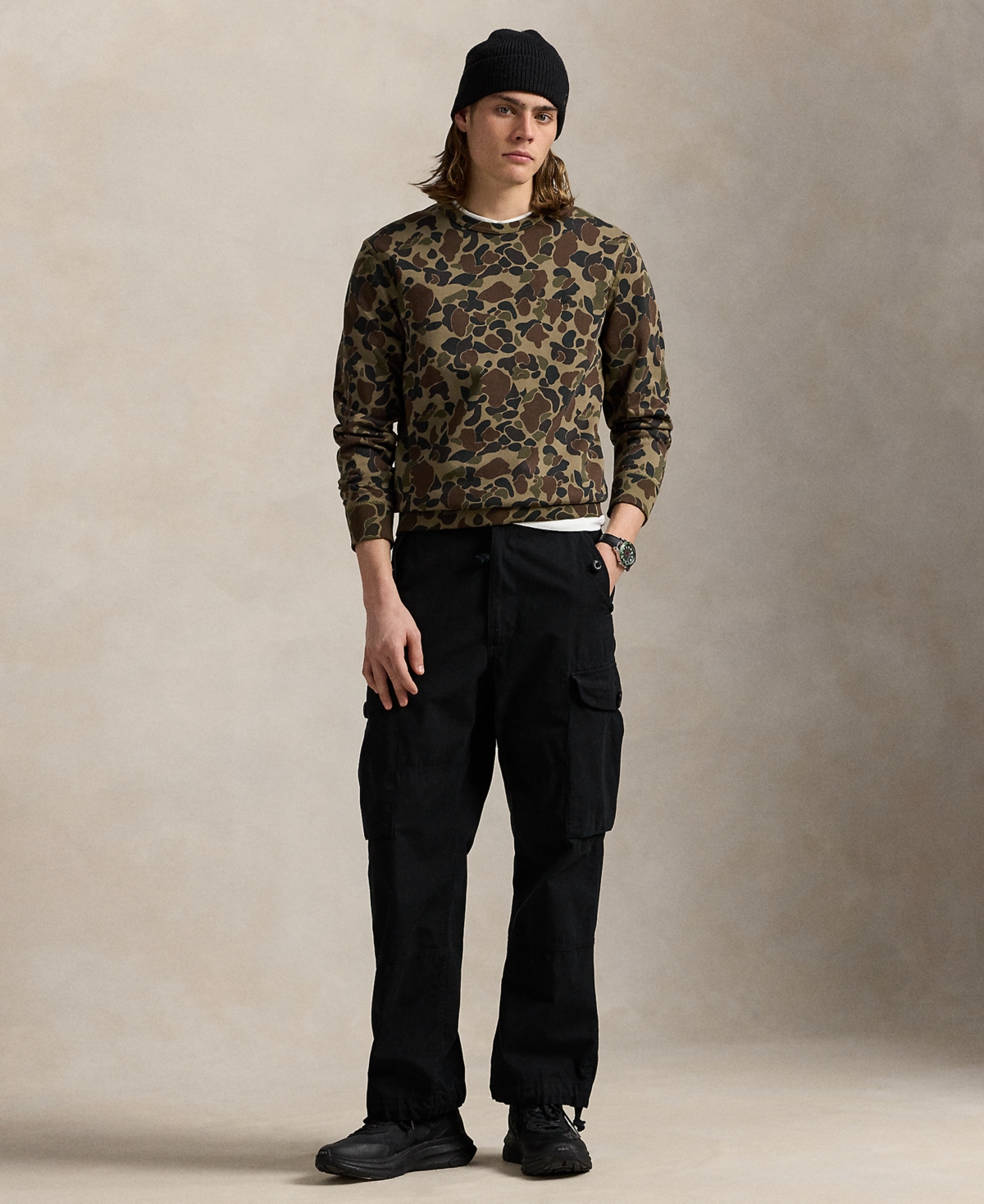 Polo Ralph Lauren Double-knit Camo Sweatshirt In Multi