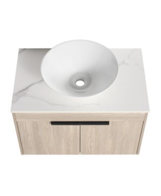 Streamdale 30" Modern Design Float Bathroom Vanity With Ceramic Basin Set