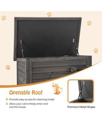 Outdoor Insulated Cat House with All-Round Foam Insulated for Winter