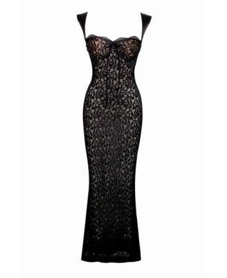 Women's Veronica Black Lace Maxi Dress