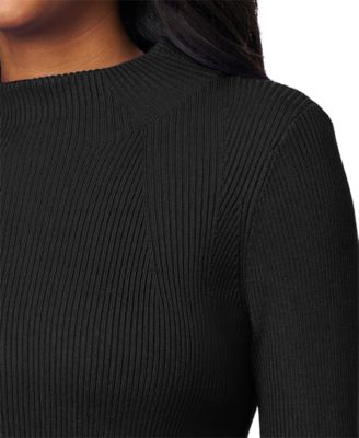 Petite Funnel-Neck Ribbed Pullover Sweater