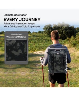 Quiksilver Coastal Collection Zipperless 48-72H 5 Layer Insulated Sweat Free Backpack Cooler with Air Sealed Lid