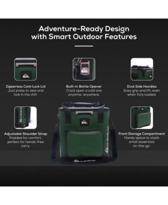 Quiksilver Coastal Collection 48-72H 5 Layer Insulated Zipperless Box Cooler with Adjustable Strap and Air Sealed Lid