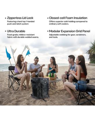 Quiksilver Coastal Collection Zipperless 48-72H 5 Layer Insulated Sweat Free Backpack Cooler with Air Sealed Lid