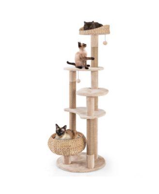 Cat Tree with Perch and Soft Hammock for Indoor Cats