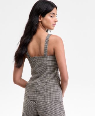 Women's Square-Neck Button-Front Vest