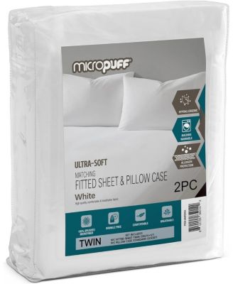 Pillowcase Set with Matching  Fitted Sheet – Soft, Durable, and Fade-Resistant Bedding - Hotel Luxury Style Sheet Set – Wrinkle Free (Flat Sheet Not Included)