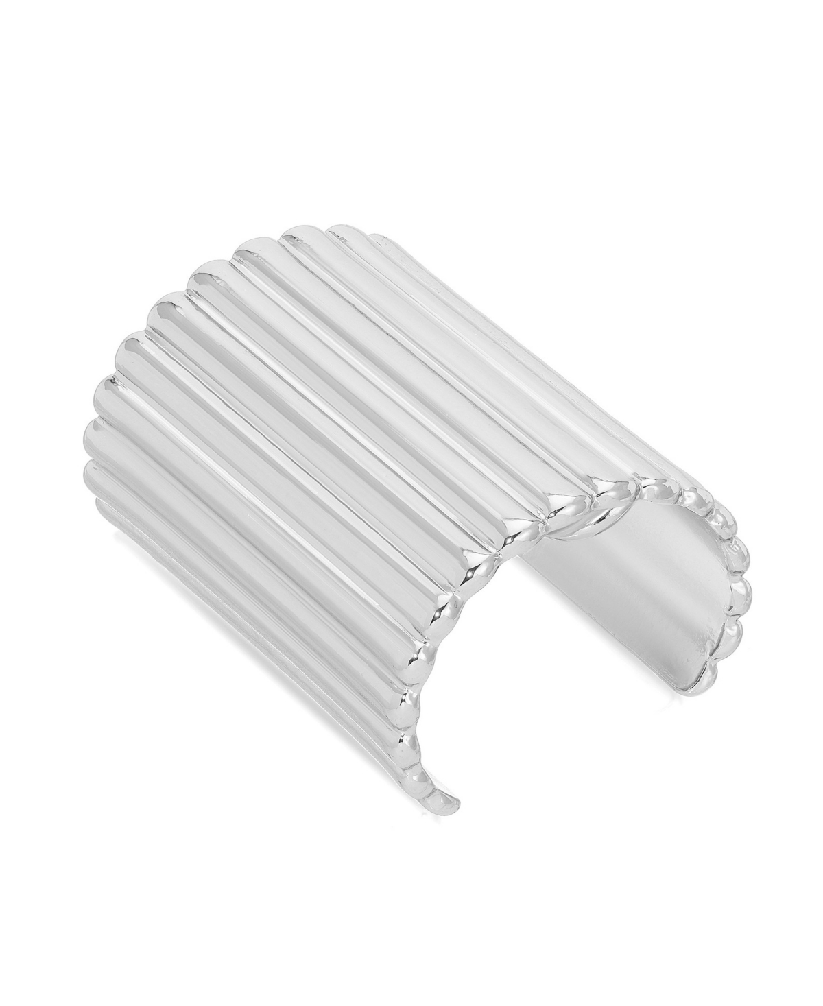 Ribbed Pony Hair Cuff - Silver