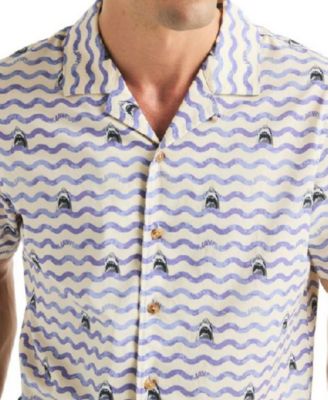 JAWS x Men's Classic-Fit Printed Button-Down Camp Shirt