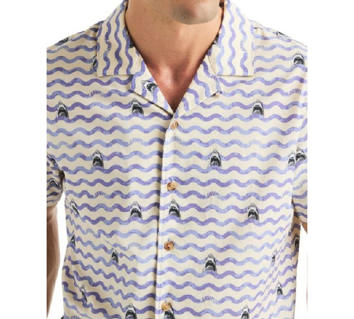 Nautica Jaws X  Men's Classic-fit Printed Button-down Camp Shirt
