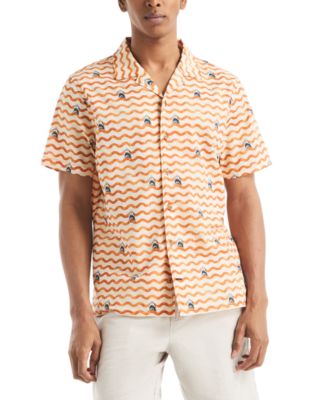 JAWS x Men's Classic-Fit Printed Button-Down Camp Shirt