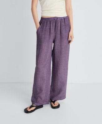 MANGO - Women's Overdyed Design Ramie Pants